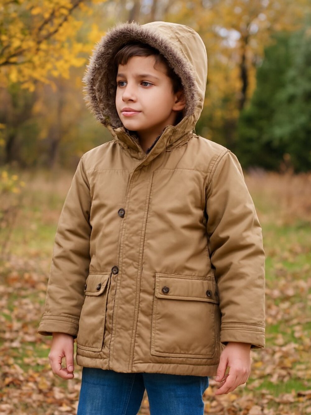 Gymboree Full-Zip Parka Jacket, Size 7-8 Fleece Lined hooded